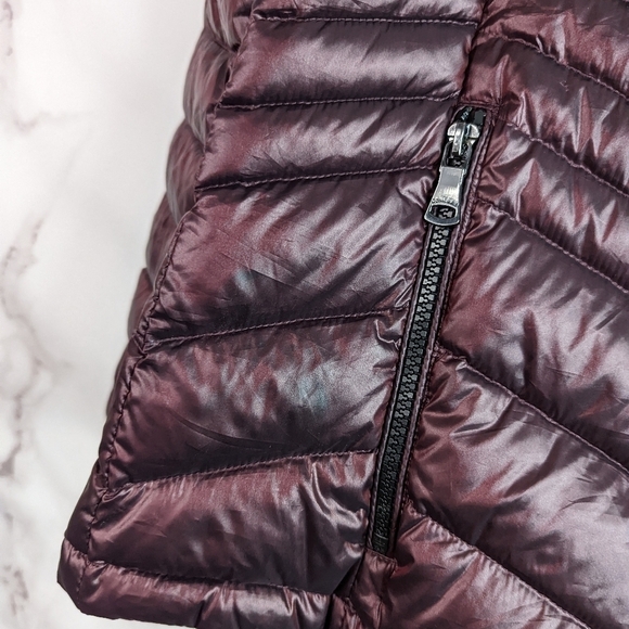 Calvin Klein Down Puffer Jacket Coat Hood Size Small Red Full Zip - Picture 8 of 15